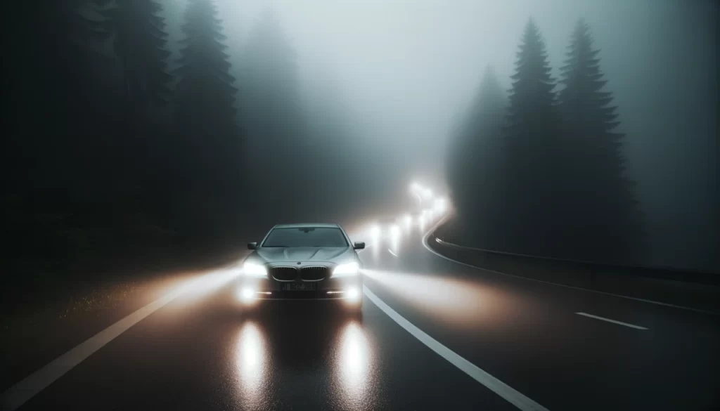 Auto mit Nebelscheinwerfer